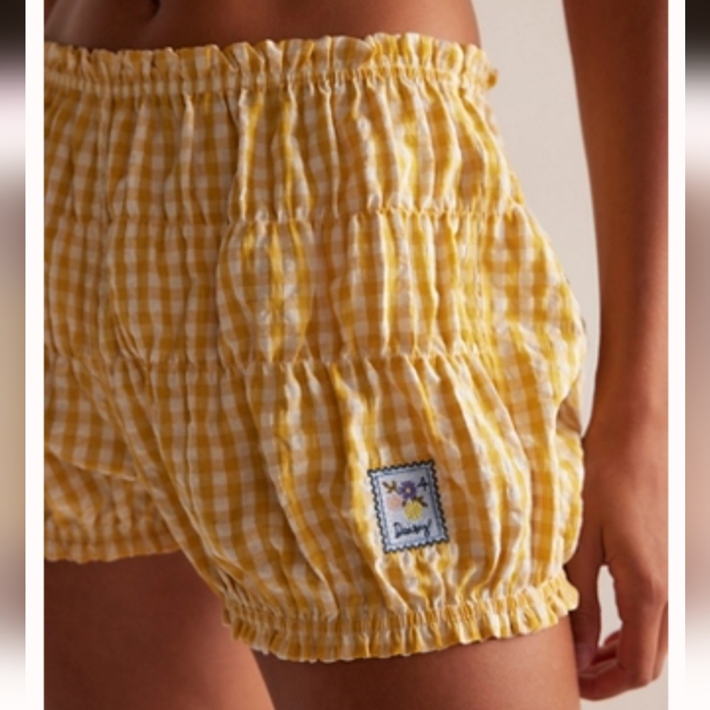 SOLD OUT ONLINE Free People Intimately FP Favorite Find Bloomers Yellow Gingham